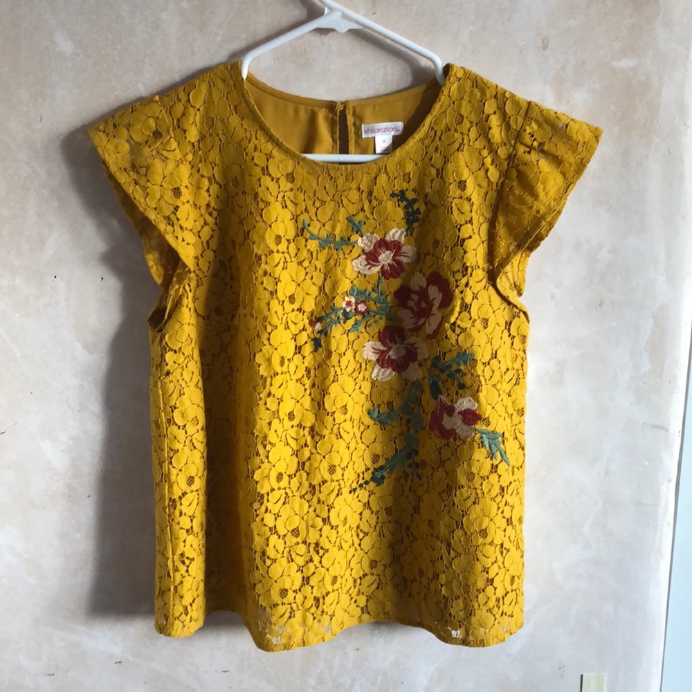 Lace embroidered blouse